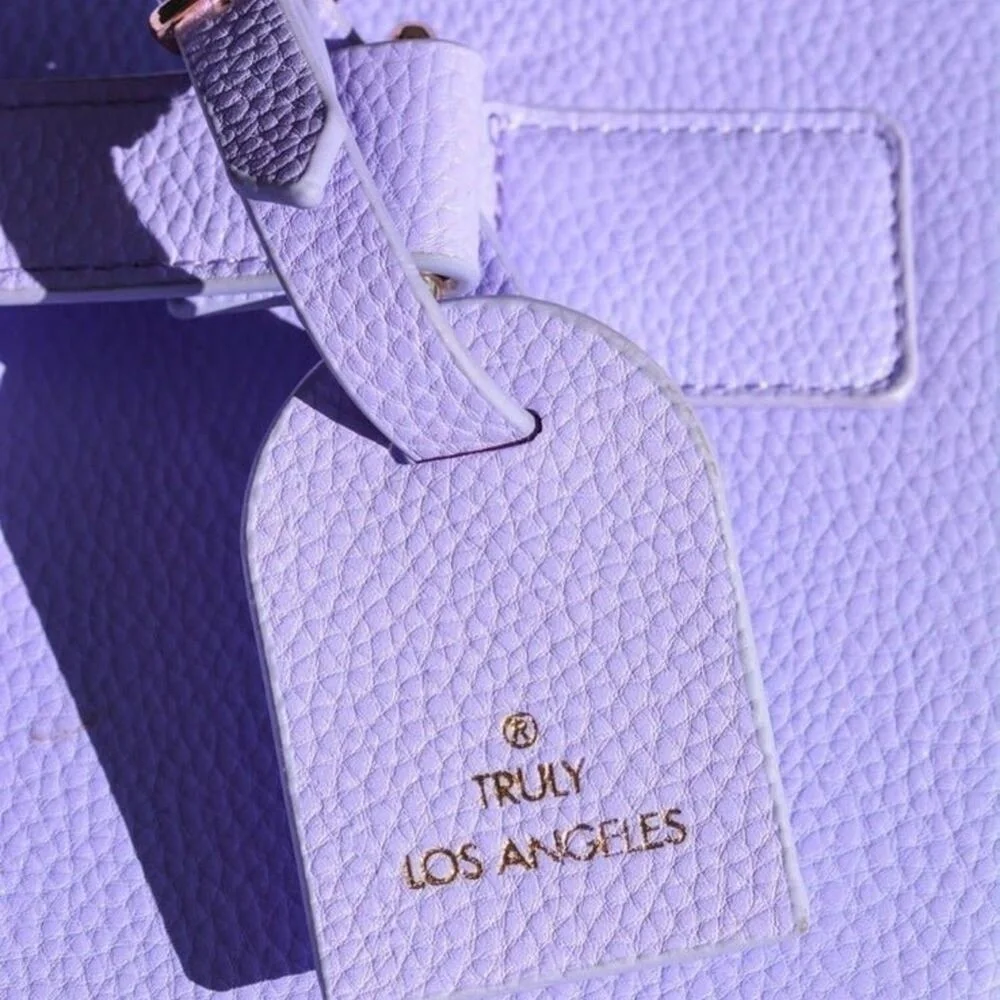 Truly‎ Beauty Purple Vegan Leather Vanity Case Crossbody Travel Makeup Trunk New